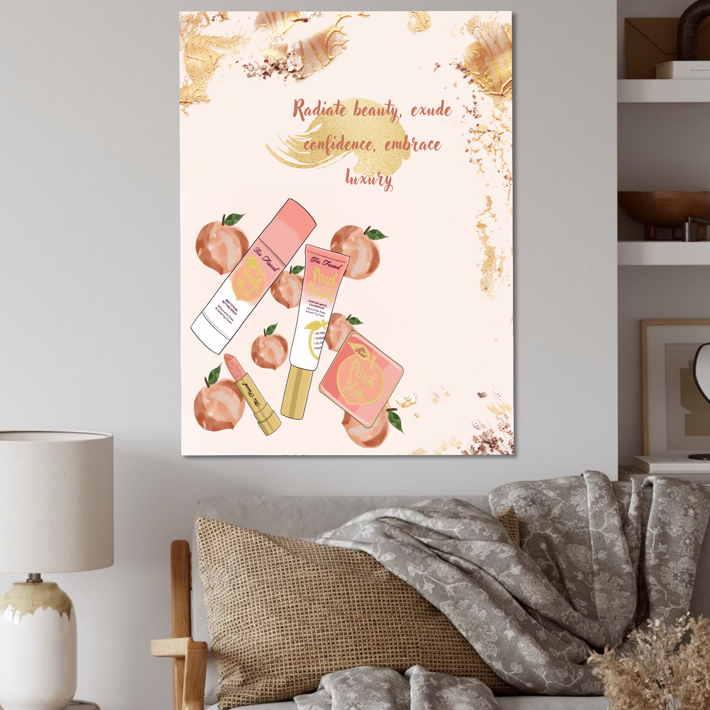 Radiate Beauty, Exude Confidence, Embrace Luxury | Aesthetic Wall Art